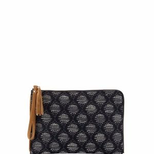 Neiman Marcus Fabric Zip-Around Flat Pouch